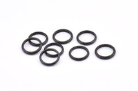 Black Rings - 24 Oxidized Brass Black Rings (10-11mm) A0234 S899