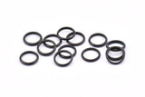 Black Rings - 24 Oxidized Brass Black Rings (10-11mm) A0234 S899