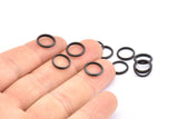 Black Rings - 24 Oxidized Brass Black Rings (10-11mm) A0234 S899