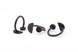 Black Ring Settings, 2 Oxidized Brass Black Moon And Planet Ring With 1 Stone Setting - Pad Size 6mm R053 S905