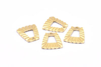 Brass Trapezoid Charm, 12 Raw Brass Trapezoid Charms With 1 Hole, Earrings, Findings (21x20x1mm) D883