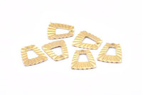 Brass Trapezoid Charm, 12 Raw Brass Trapezoid Charms With 1 Hole, Earrings, Findings (21x20x1mm) D883