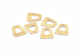 Brass Trapezoid Charm, 12 Raw Brass Trapezoid Charms With 1 Hole, Earrings, Findings (21x20x1mm) D883