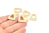 Brass Trapezoid Charm, 12 Raw Brass Trapezoid Charms With 1 Hole, Earrings, Findings (21x20x1mm) D883