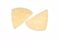 Brass Triangle Charm, 8 Raw Brass Textured Triangle Charms With 1 Hole, Earrings, Pendants, Findings (43x31x0.60mm) D0722