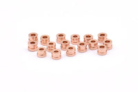 Rose Gold Spacer Bead, 25 Rose Gold Plated Brass Spacer Beads (4x3mm) D0072