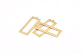 Brass Rectangle Charm, 8 Raw Brass Rectangle Charms With 1 Loop, Earrings, Pendants, Findings (40x15x1mm) D0682