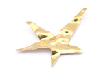 Brass Star Charm, 12 Raw Brass Long Star Charms With 1 Hole, Earrings, Pendants, Findings (42x32x0.50mm) D0793