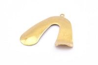 Brass V Shaped, 12 Raw Brass V Shaped Charms With 1 Loop, Earrings, Pendants, Findings (32x30x0.50mm) D0694