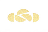 Semi Circle Blank, 24 Raw Brass Textured Semi Circle Stamping Blanks Without Hole, Findings (25x12x0.60mm) D888