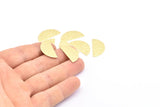 Semi Circle Blank, 24 Raw Brass Textured Semi Circle Stamping Blanks Without Hole, Findings (25x12x0.60mm) D888
