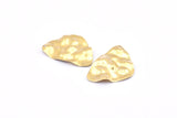 Brass Irregular Charm, 12 Raw Brass Irregular Shaped Charms With 1 Hole, Earrings, Pendants, Findings (30x22x0.80mm) D0691