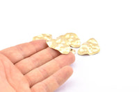 Brass Irregular Charm, 12 Raw Brass Irregular Shaped Charms With 1 Hole, Earrings, Pendants, Findings (30x22x0.80mm) D0691