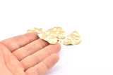 Brass Irregular Charm, 12 Raw Brass Irregular Shaped Charms With 1 Hole, Earrings, Pendants, Findings (30x22x0.80mm) D0691