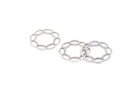 Silver Bohemian Connector Ring, 24 Antique Silver Plated Brass Connector Rings (21mm) A0667 H0750