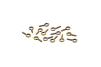 Screw Eye Pin, 100 Antique Brass Screw Hook Eye Pins (10x5mm) A1060