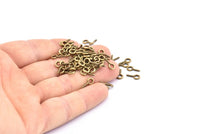 Screw Eye Pin, 100 Antique Brass Screw Hook Eye Pins (10x5mm) A1060