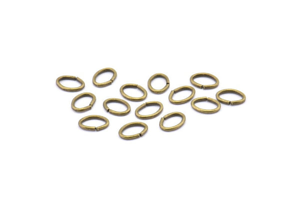 Oval Jump Ring, 100 Antique Brass Oval Jump Rings (7x5x0.9mm) A1068
