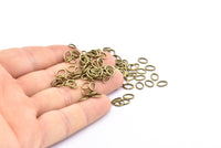 Oval Jump Ring, 100 Antique Brass Oval Jump Rings (7x5x0.9mm) A1068