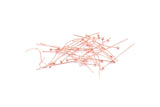 Rose Gold Pin, 100 Rose Gold Tone Brass Ball Head Pins (35x2x0.6mm) A1066