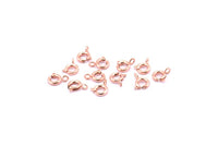 6mm Round Clasp, 50 Rose Gold Tone Brass Round Spring Ring Clasps, (6mm) A1035