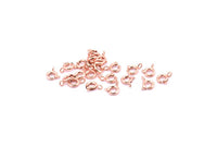 6mm Round Clasp, 50 Rose Gold Tone Brass Round Spring Ring Clasps, (6mm) A1035