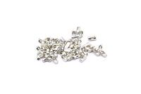 Ball Chain Connector, 100 Silver Tone Brass Ball Chain Connector Clasps For 1.2mm To 1.5mm Ball Chain, Findings (6x2mm) A1084