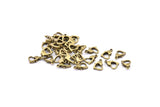 10mm Heart Clasp, 24 Antique Brass Heart Lobster Clasps, Findings (10x7mm) A1024