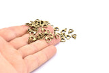 10mm Heart Clasp, 24 Antique Brass Heart Lobster Clasps, Findings (10x7mm) A1024