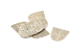 D Shaped Charm, 12 Antique Silver Plated Brass Textured D Shaped Connectors With 1 Hole, Earrings, Findings (20x20x0.50mm) D0698 H0356