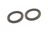 Black Oval Charm, 4 Oxidized Brass Black Wavy Oval Connectors With 2 Holes, Findings (33x28x1mm) D917 S929