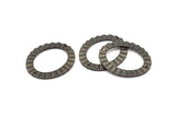 Black Oval Charm, 4 Oxidized Brass Black Wavy Oval Connectors With 2 Holes, Findings (33x28x1mm) D917 S929