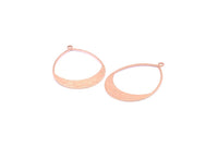 Rose Gold Drop, 2 Rose Gold Plated Brass Textured Drop Shaped Charms With 1 Loop, Earrings, Pendants (49x36x0.8mm) D0607