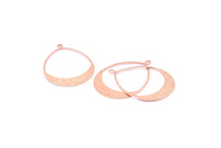 Rose Gold Drop, 2 Rose Gold Plated Brass Textured Drop Shaped Charms With 1 Loop, Earrings, Pendants (49x36x0.8mm) D0607