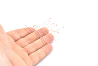 Rose Gold Pin, 50 Rose Gold Tone Brass Ball Head Pins (50x2x0.6mm) A1108