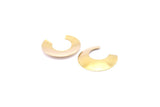 Brass Moon Charm, 8 Raw Brass Crescent Connectors Without Hole, Pendants, Earrings, Findings (40x37x0.50mm) D880