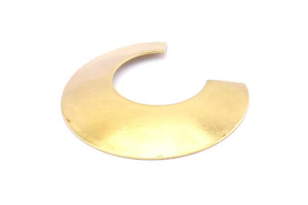 Brass Moon Charm, 8 Raw Brass Crescent Connectors Without Hole, Pendants, Earrings, Findings (40x37x0.50mm) D880