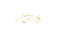 Gold Earring Hooks, 4 Gold Plated Earring Wires, Earring Hooks (25x7mm) X106