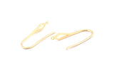 Gold Earring Hooks, 4 Gold Plated Earring Wires, Earring Hooks (25x7mm) X106