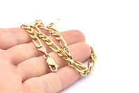 Brass Soldered Chain, Raw Brass Soldered Necklace Chain 18 Inches (5x14x5x7mm)  Z133