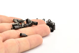 Black Barrel End, 50 Oxidized Black Brass Barrel End With Loop - Leather Cord Ends (4x9mm) Bs-1645 S217