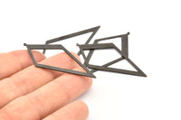 Black Diamond Charm, 6 Oxidized Black Brass Rhombus Charms With 1 Loop, Pendants, Earrings, Findings (52x26x0,60mm) D853 S934