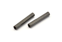 Industrial Tube Beads, 6 Oxidized Black Brass Industrial Tube Findings (30x5mm) D0183 S936