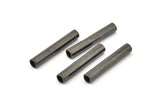 Industrial Tube Beads, 6 Oxidized Black Brass Industrial Tube Findings (30x5mm) D0183 S936