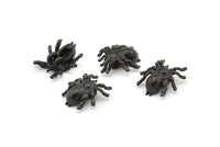 Black Spider Pendant, 6 Oxidized Black Brass Spider Bracelet Finding, Pendants, Necklace Findings (14x13mm) N0353 S910