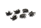 Black Spider Pendant, 6 Oxidized Black Brass Spider Bracelet Finding, Pendants, Necklace Findings (14x13mm) N0353 S910