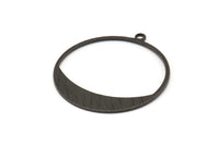 Siyah Yuvarlak Tılsımlar, 1 Döngülü 12 Oksitlenmiş Siyah Pirinç Yuvarlak Dokulu Tılsım, Kolye Uçları, Küpeler, Bulgular (31x0,80 mm) D0643 S911