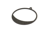 Siyah Yuvarlak Tılsımlar, 1 Döngülü 12 Oksitlenmiş Siyah Pirinç Yuvarlak Dokulu Tılsım, Kolye Uçları, Küpeler, Bulgular (31x0,80 mm) D0643 S911