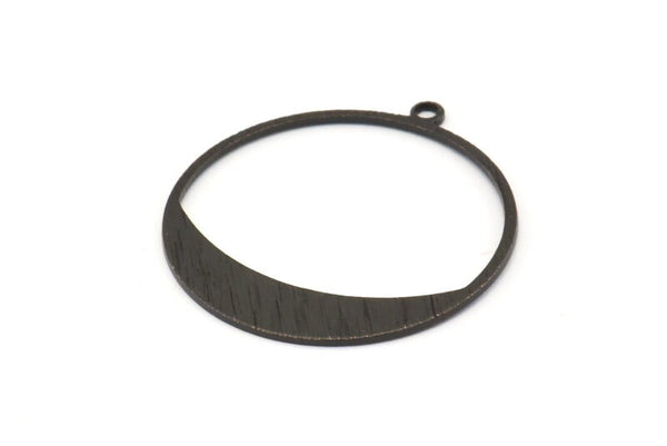 Siyah Yuvarlak Tılsımlar, 1 Döngülü 12 Oksitlenmiş Siyah Pirinç Yuvarlak Dokulu Tılsım, Kolye Uçları, Küpeler, Bulgular (31x0,80 mm) D0643 S911