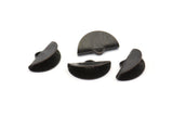 Black Ribbon Crimp, 24 Textured Oxidized Black Brass Ribbon Crimp Ends With 1 Loop, Findings (15x9mm) D0561 S908